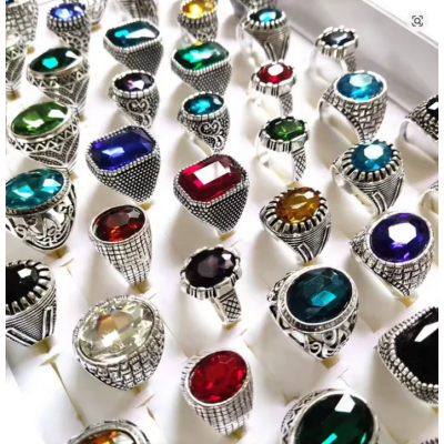 2XLuxury Antique Zircon Stone Rings